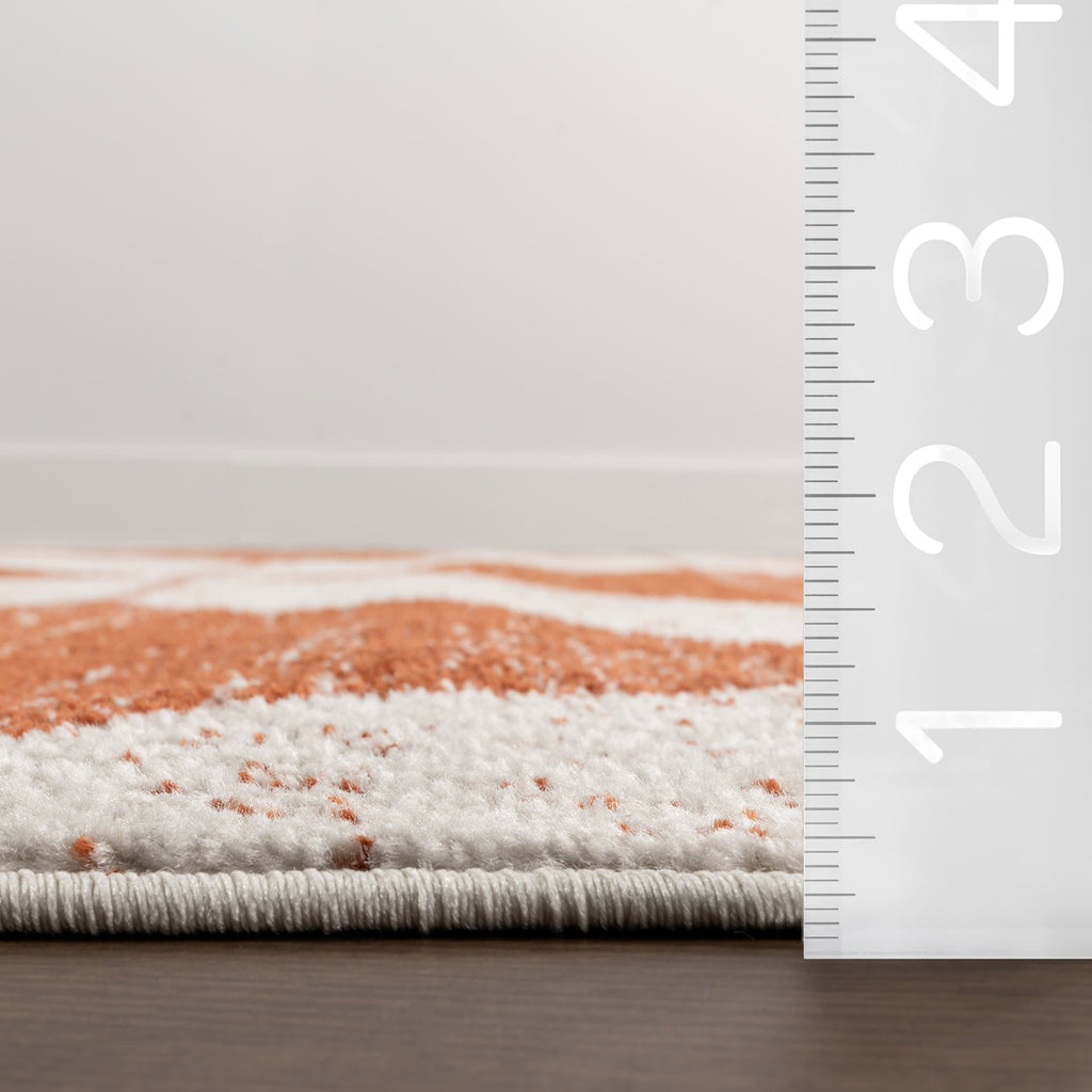 Kaydence Striped Diamonds Rug | Brick
