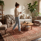 Melin Distresed Washable Rug | Orange