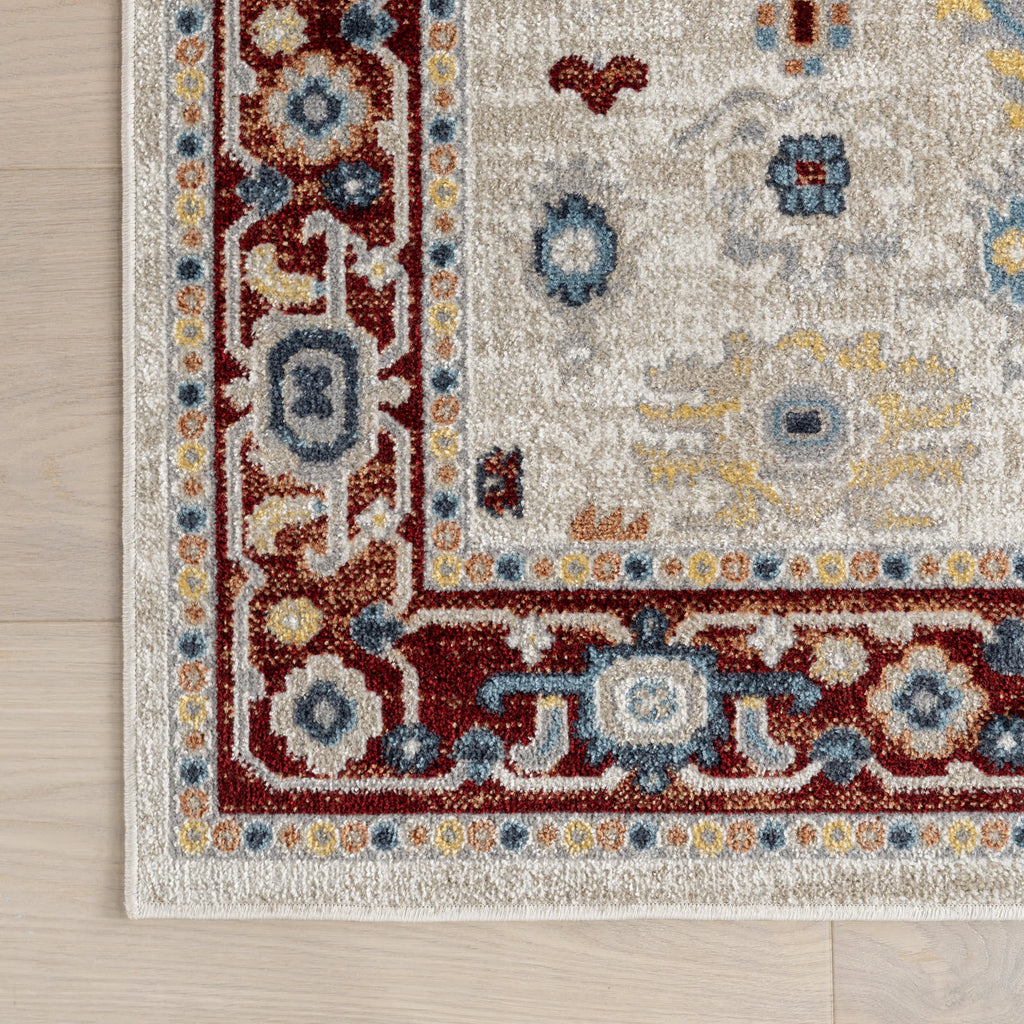 Anabelle Floral Medallion Washable Rug | Multicolor