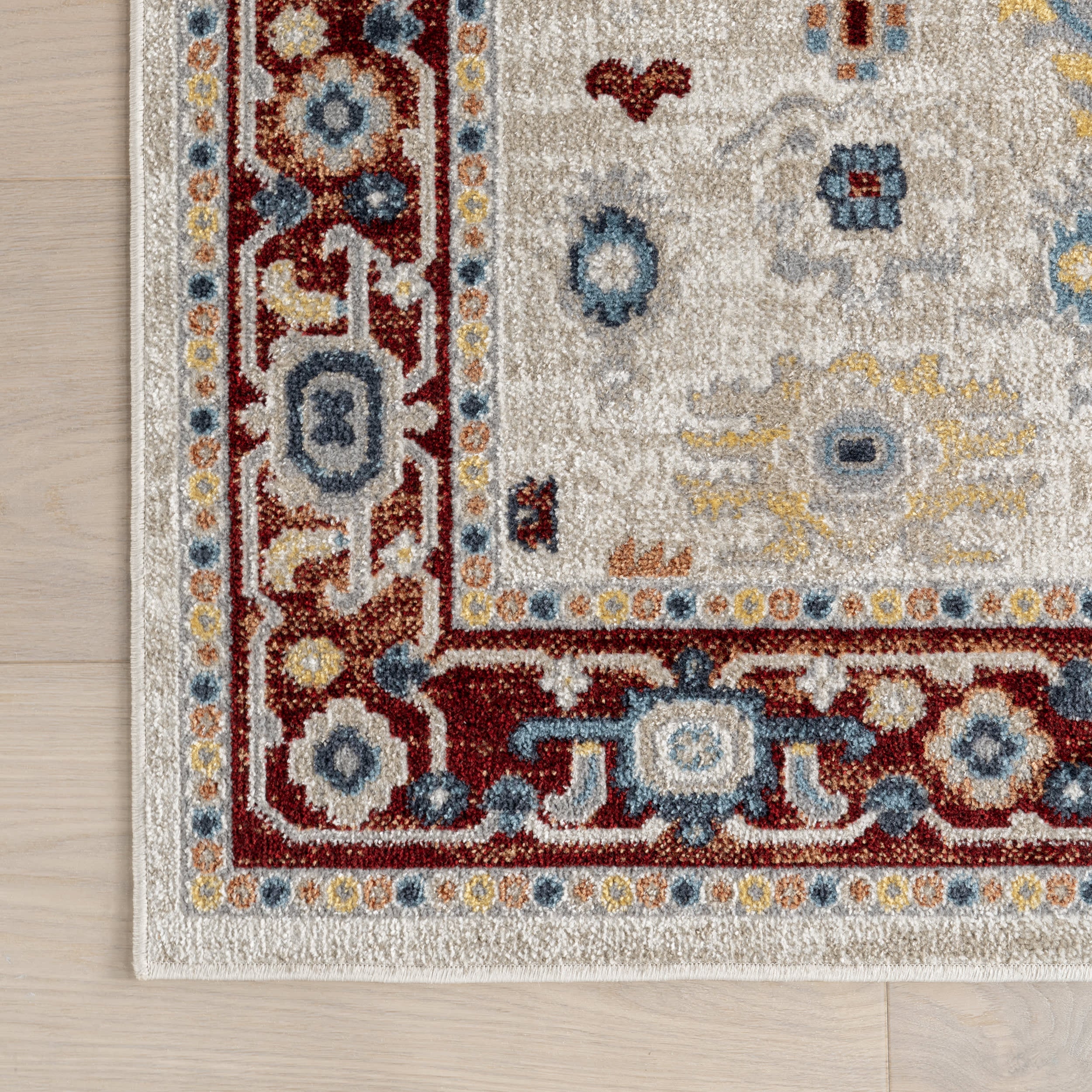 Anabelle Floral Medallion Washable Rug | Multicolor