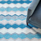 Safety Net Machine Washable Rug | Blue