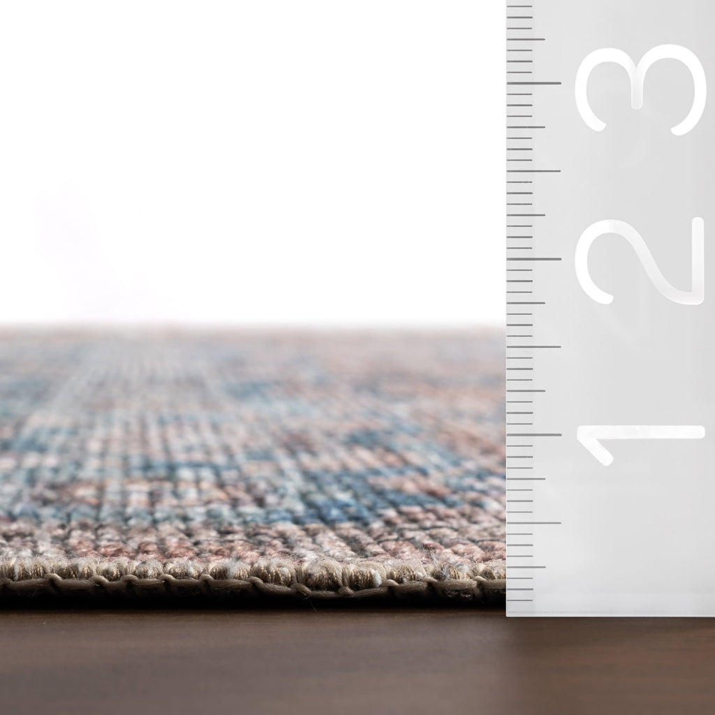 Ethellie Vintage & Distressed Washable Rug | Blue