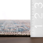 Ethellie Vintage & Distressed Washable Rug | Blue
