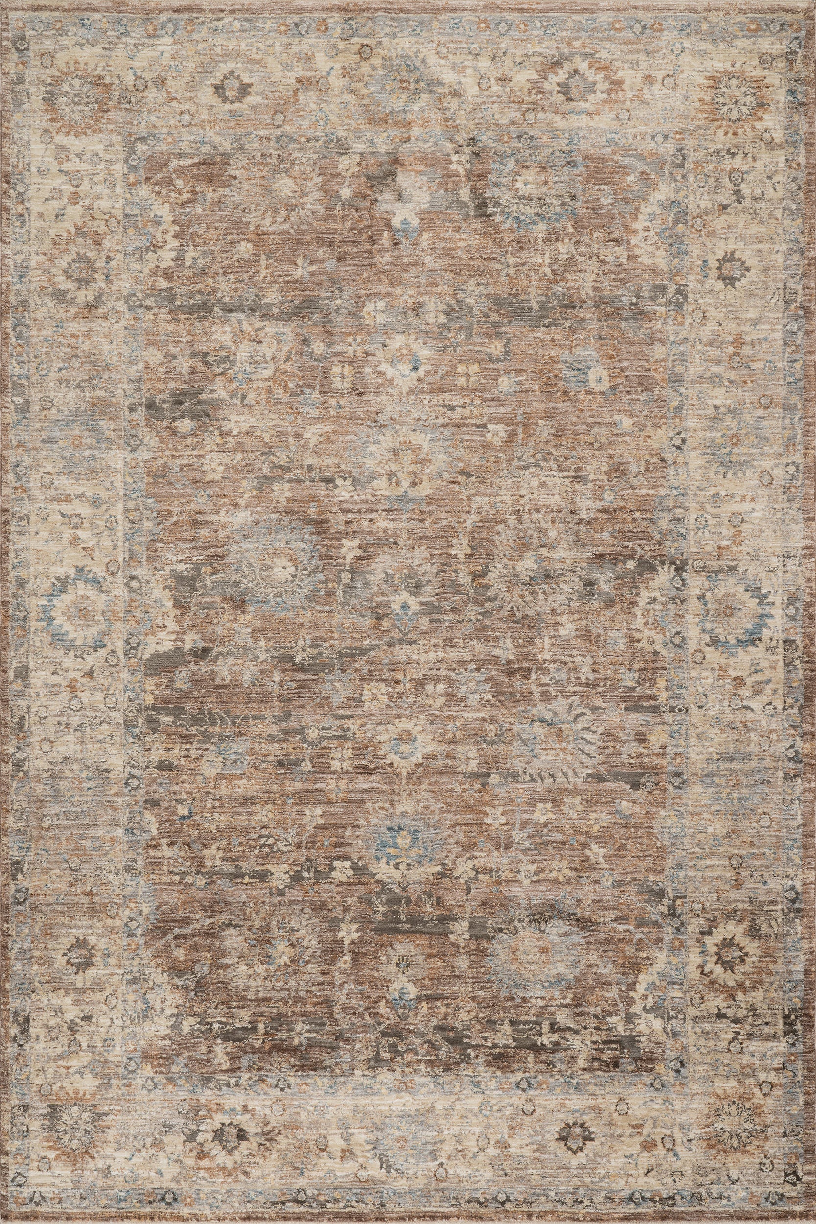 Rada Traditional Vintage Floral Rug | Brown Image principale du produit