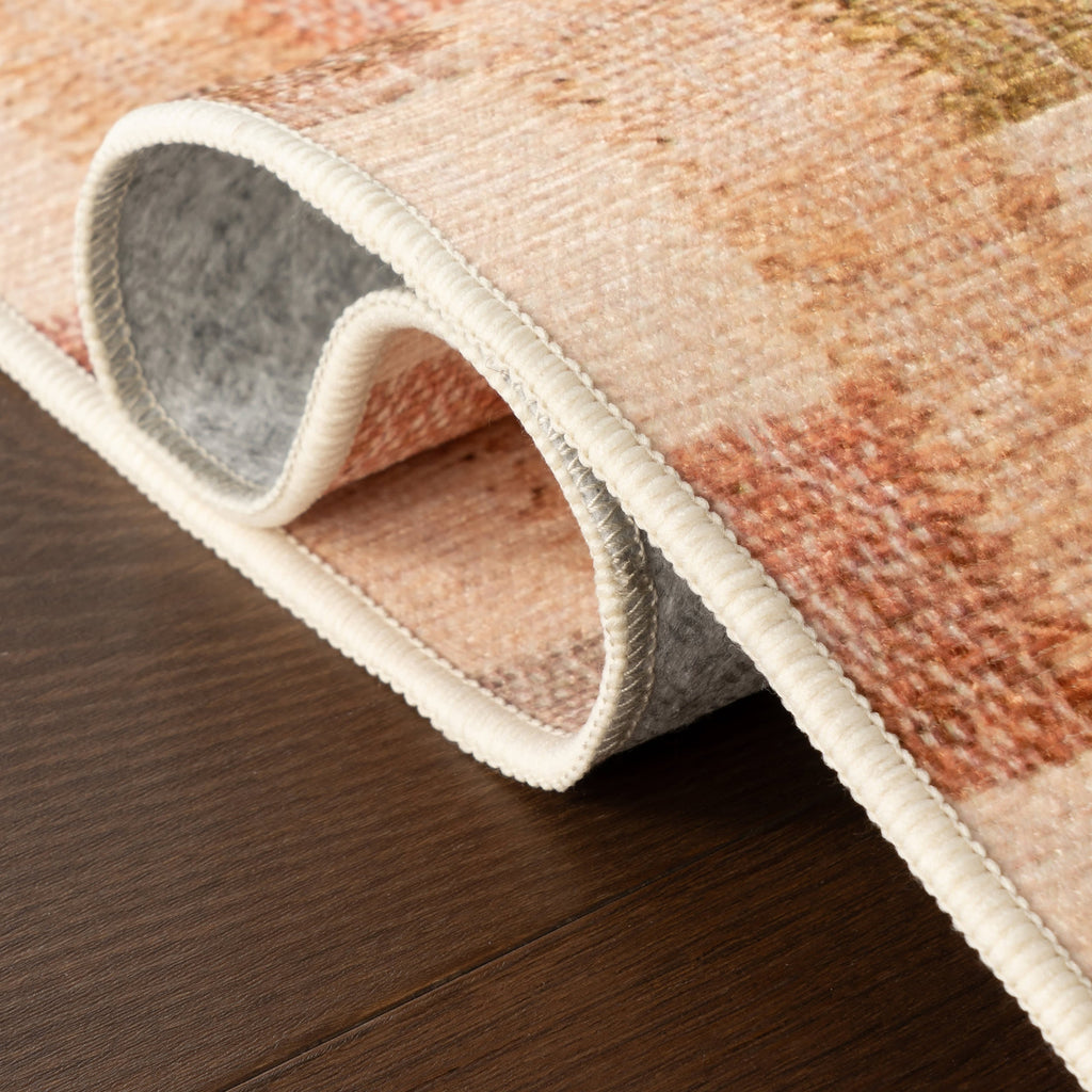 Virey Bohemian Geometric Washable Rug | Multicolor