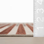 Mauzi Modern Striped Washable Rug | Rust