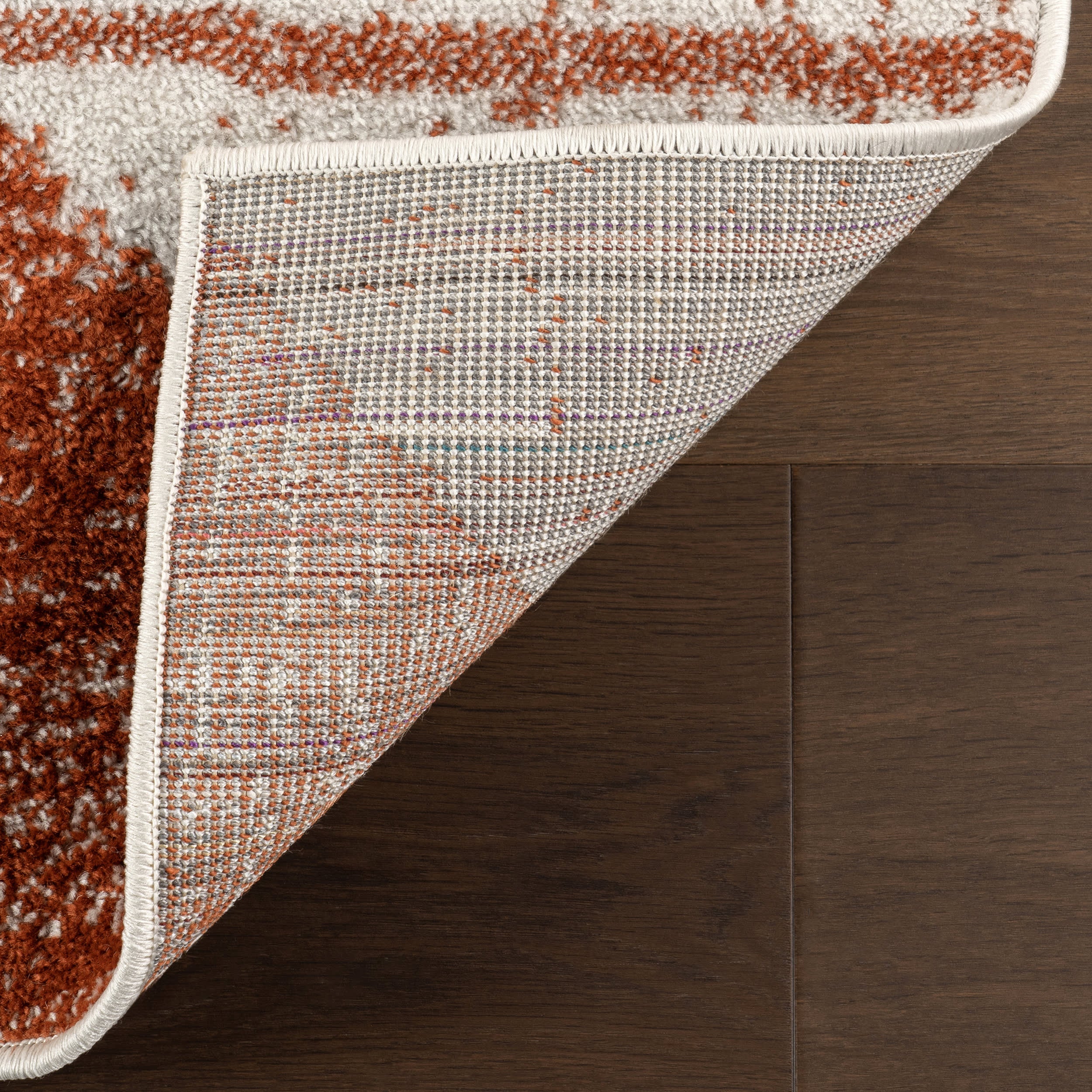 Kaydence Striped Diamonds Rug | Brick