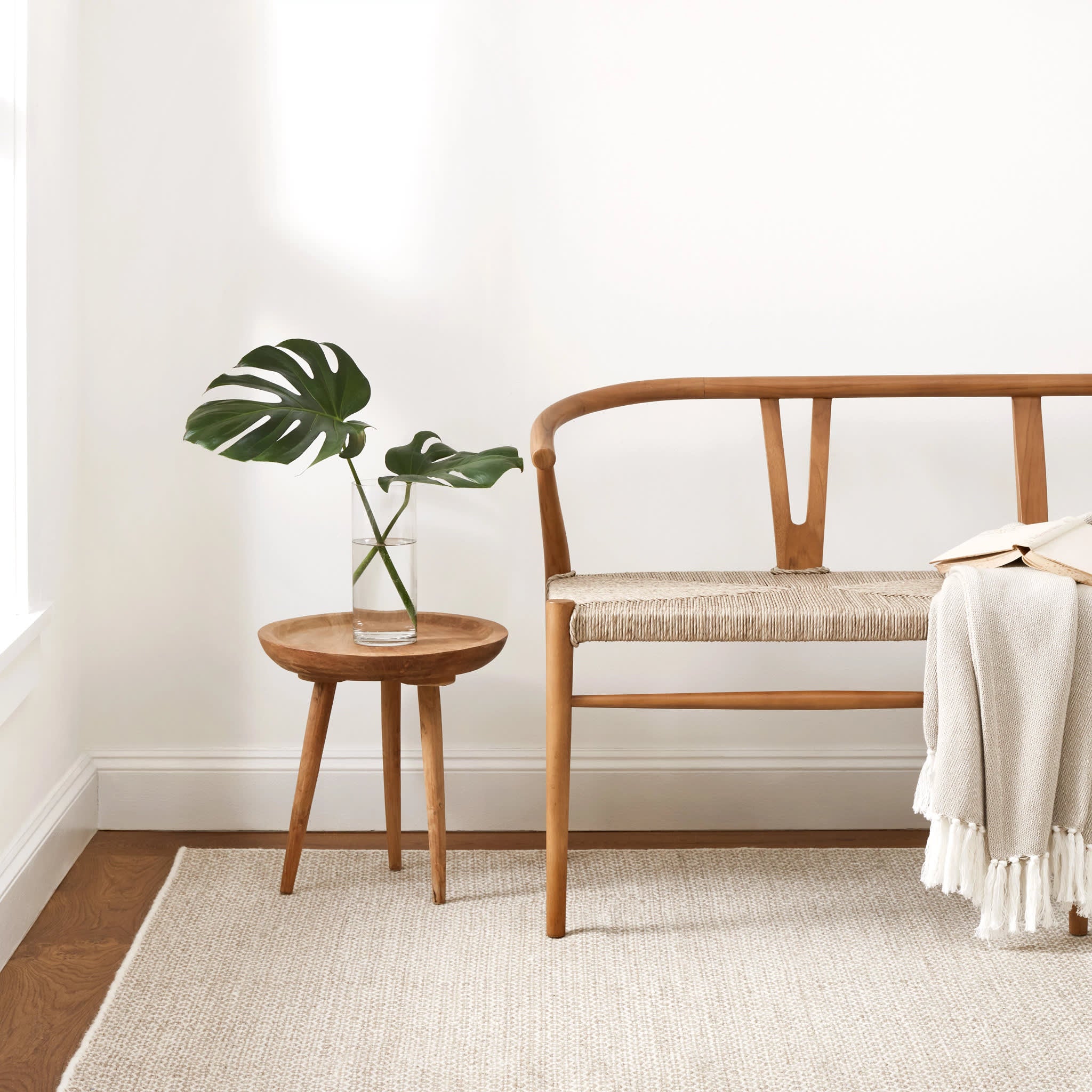 Honeycomb Handwoven Wool Rug | Natural