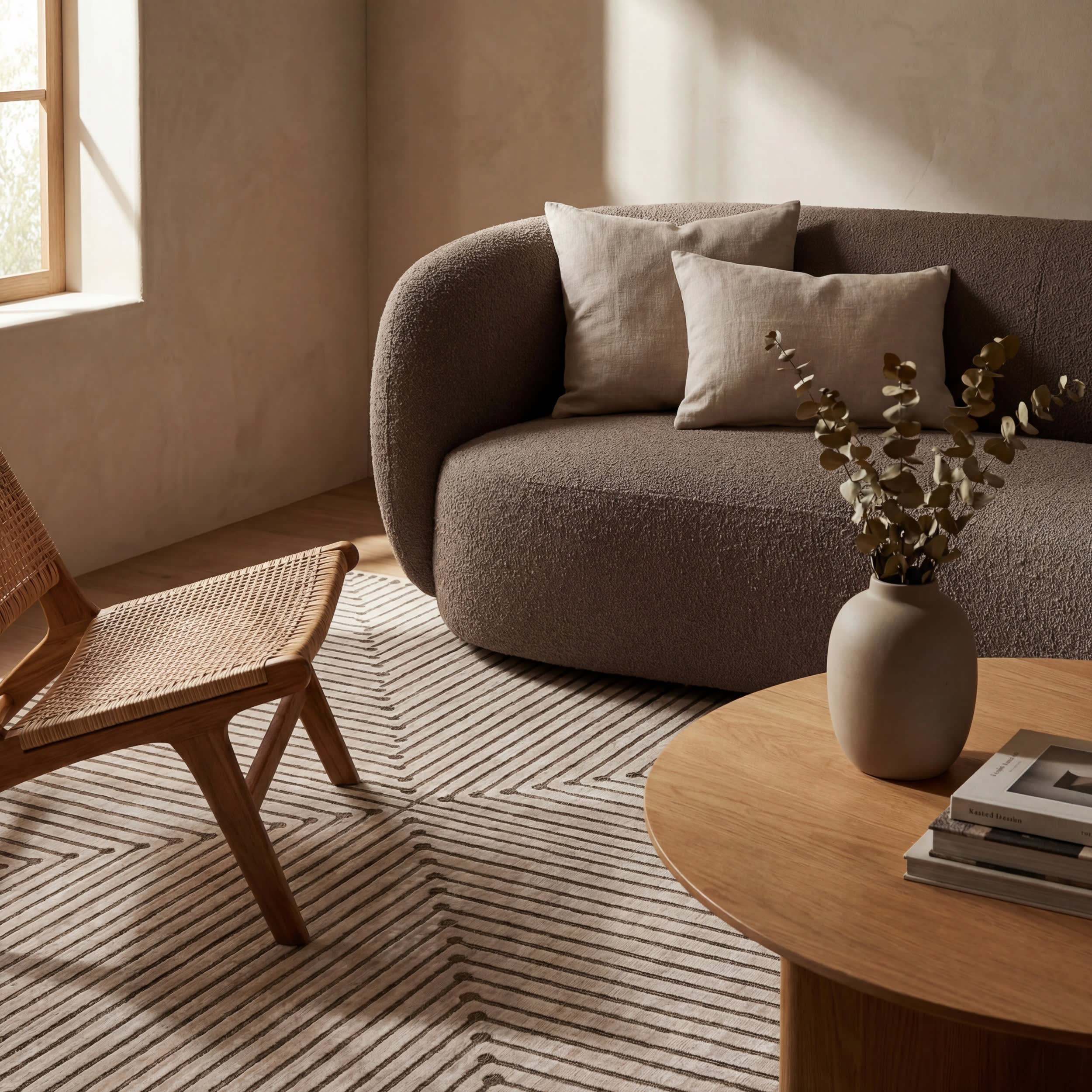 Revelyn Geometric Washable Rug | Brown
