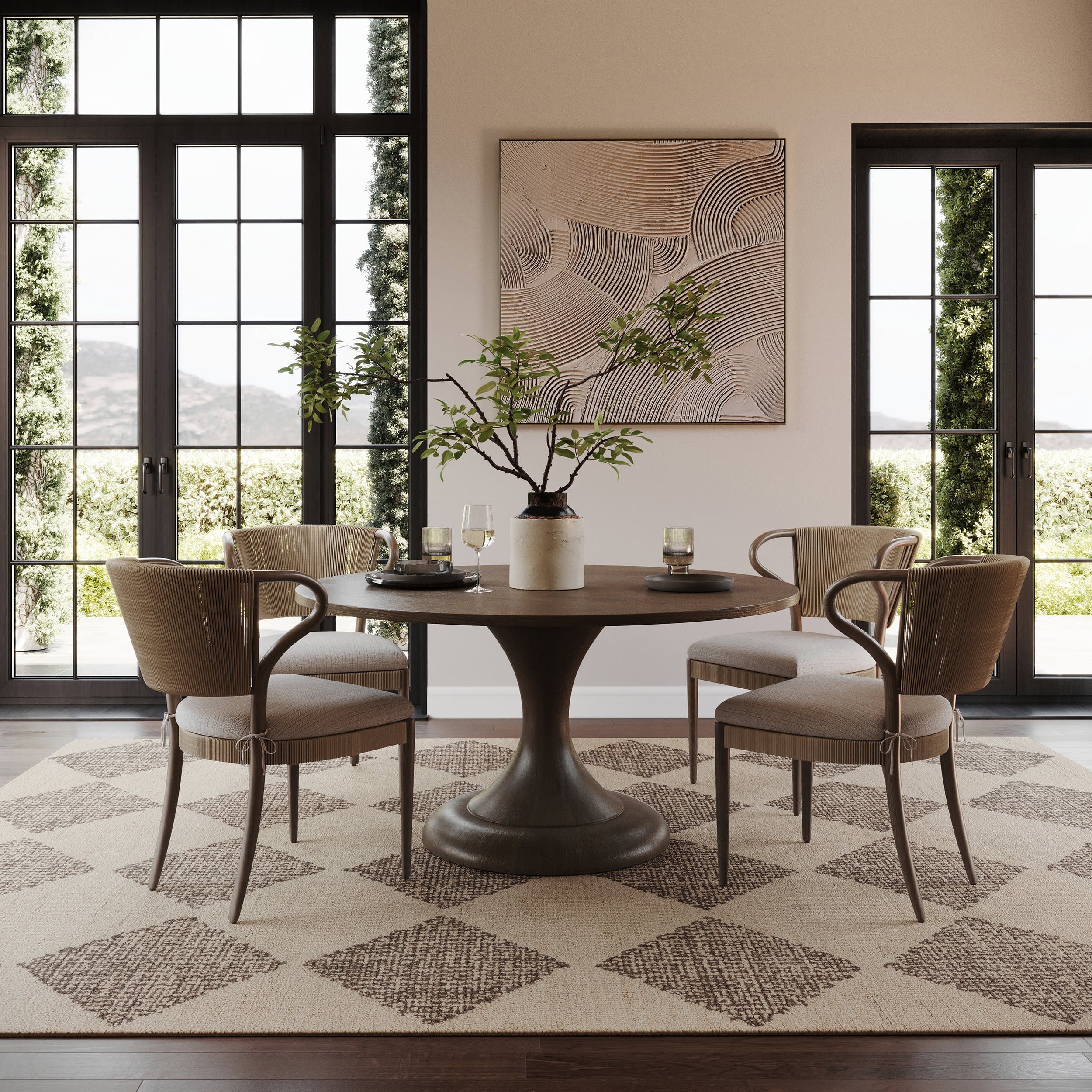 Tova Tufted Diamond Rug | Sand Image principale du produit
