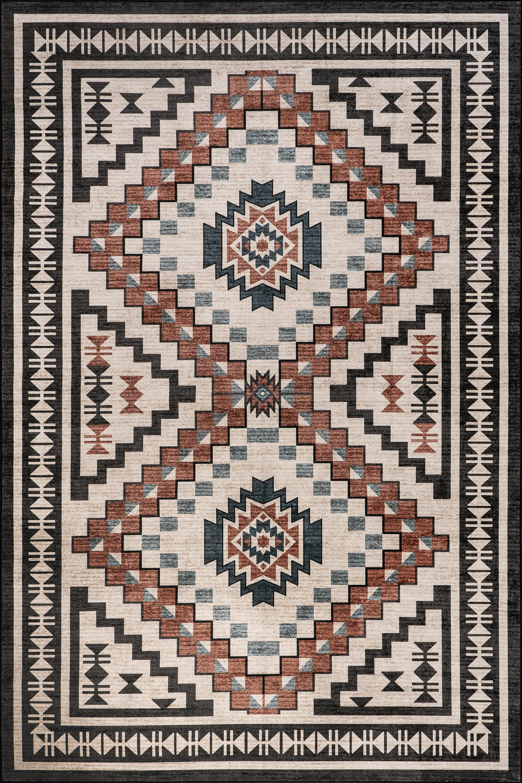 Violeta Timeless Medallion Spill Proof Washable Rug | Beige Main image