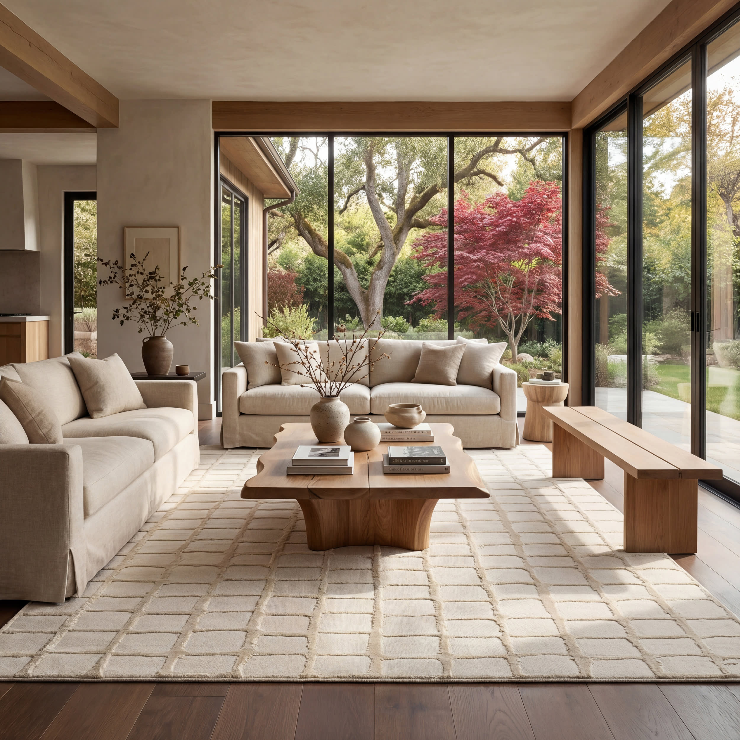 Spring Lake Plush Textured Washable Rug | Beige Secondary image