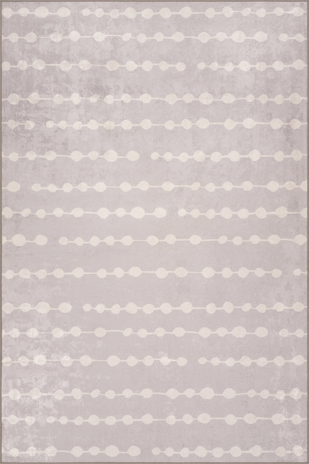 Valti Bohemian Polka Dot Washable Rug | Grey