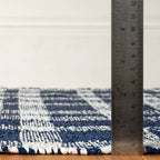 Tattersall Handwoven Indoor/Outdoor Rug | Navy