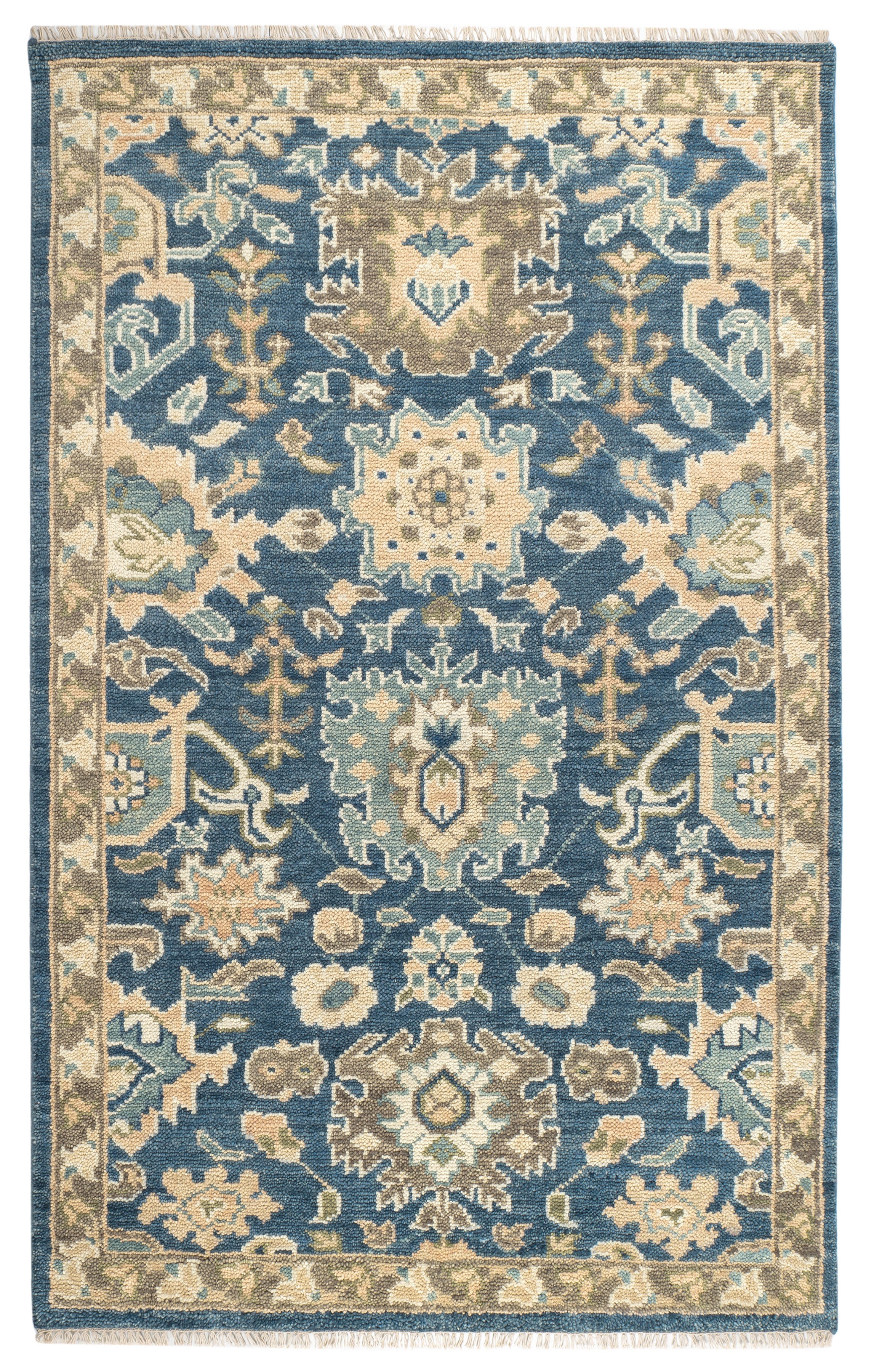 Camille Hand Knotted Wool Rug | Navy Image secondaire du produit
