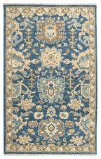 Camille Hand Knotted Wool Rug | Navy