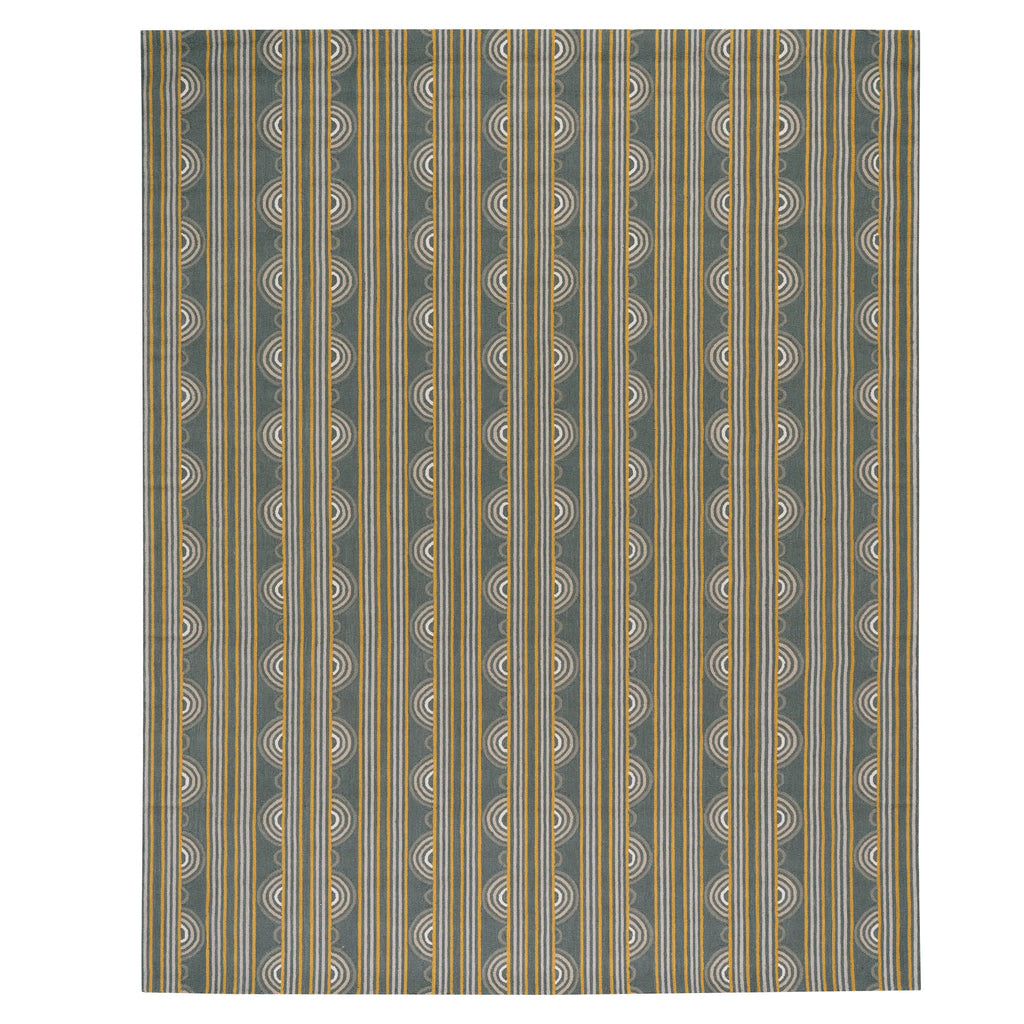 Button Hand Micro Hooked Wool Rug | Grey