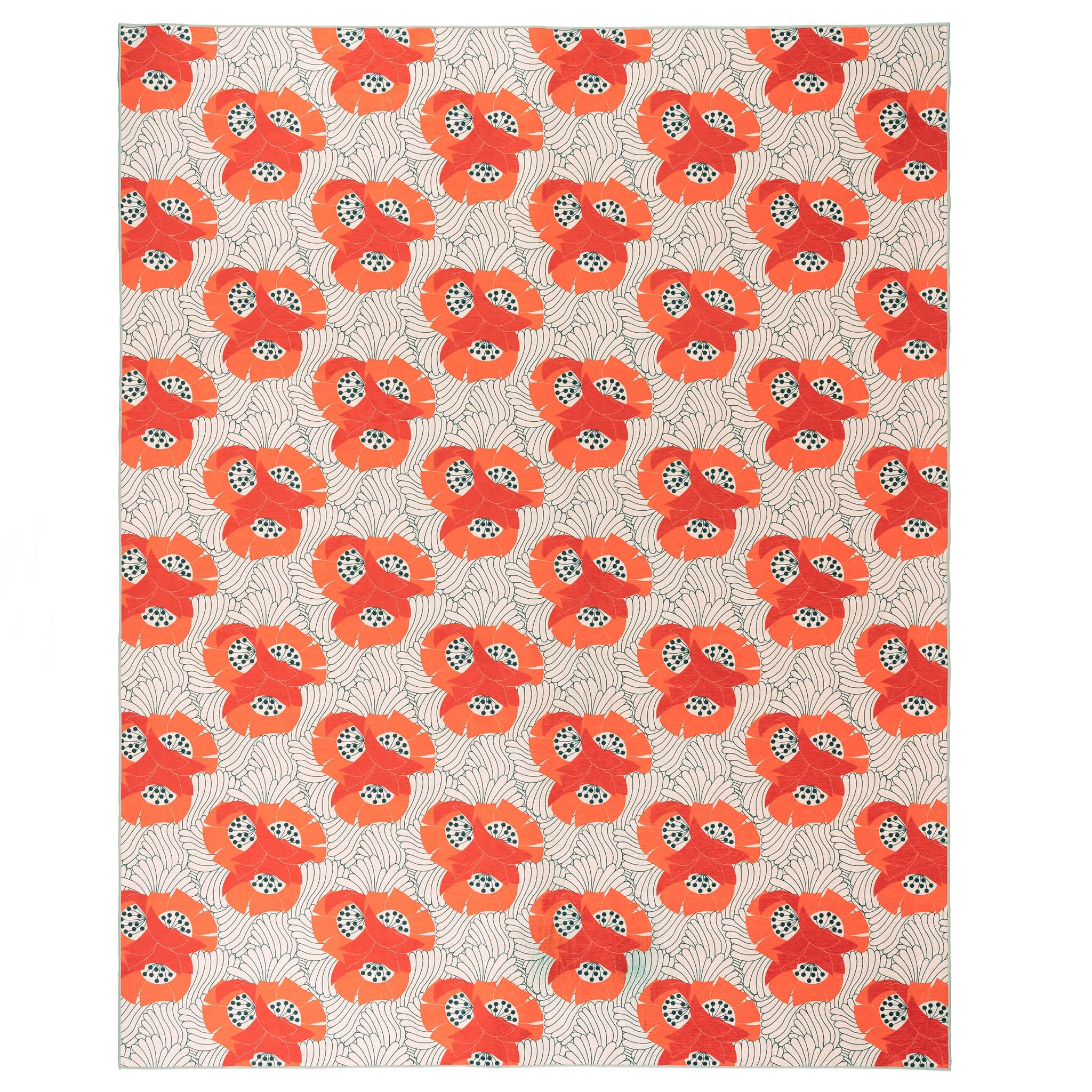 Japanese Poppy Machine Washable Rug | Multi Image secondaire du produit