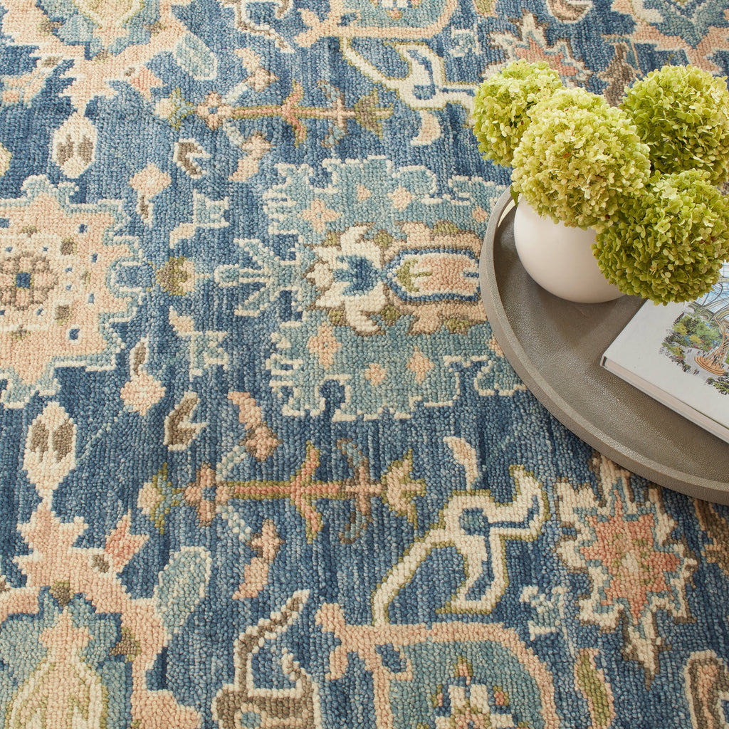 Camille Hand Knotted Wool Rug | Navy