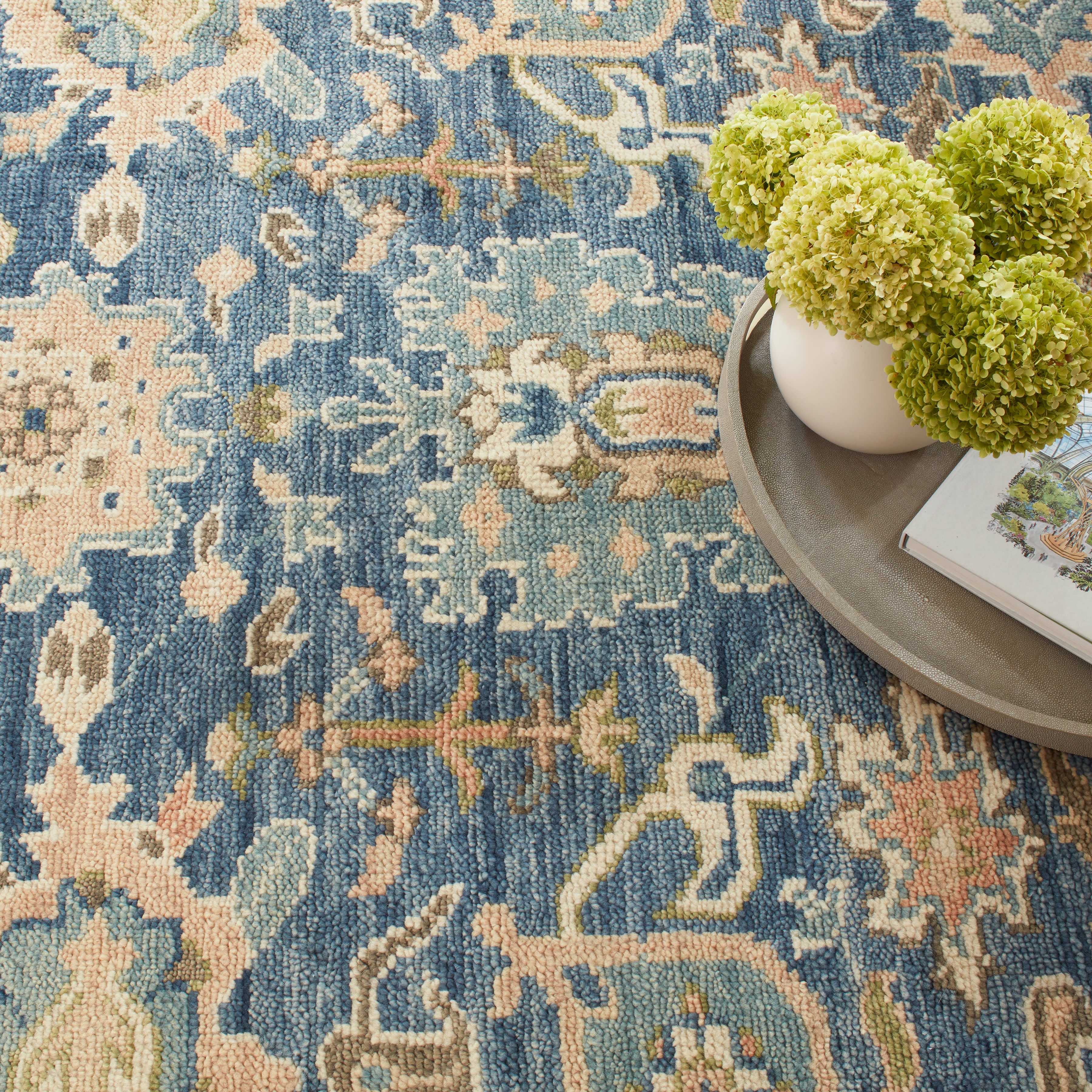 Camille Hand Knotted Wool Rug | Navy