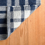 Tattersall Handwoven Indoor/Outdoor Rug | Navy