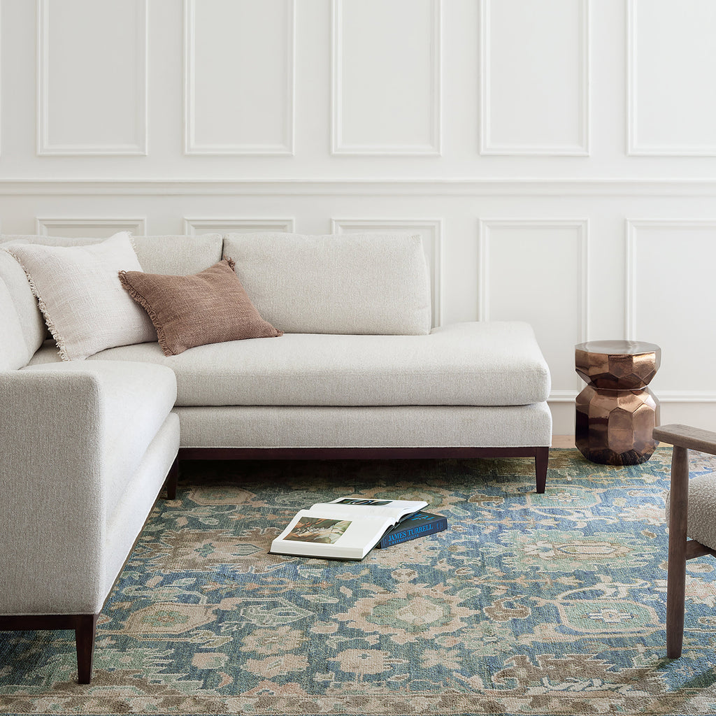 Camille Hand Knotted Wool Rug | Navy