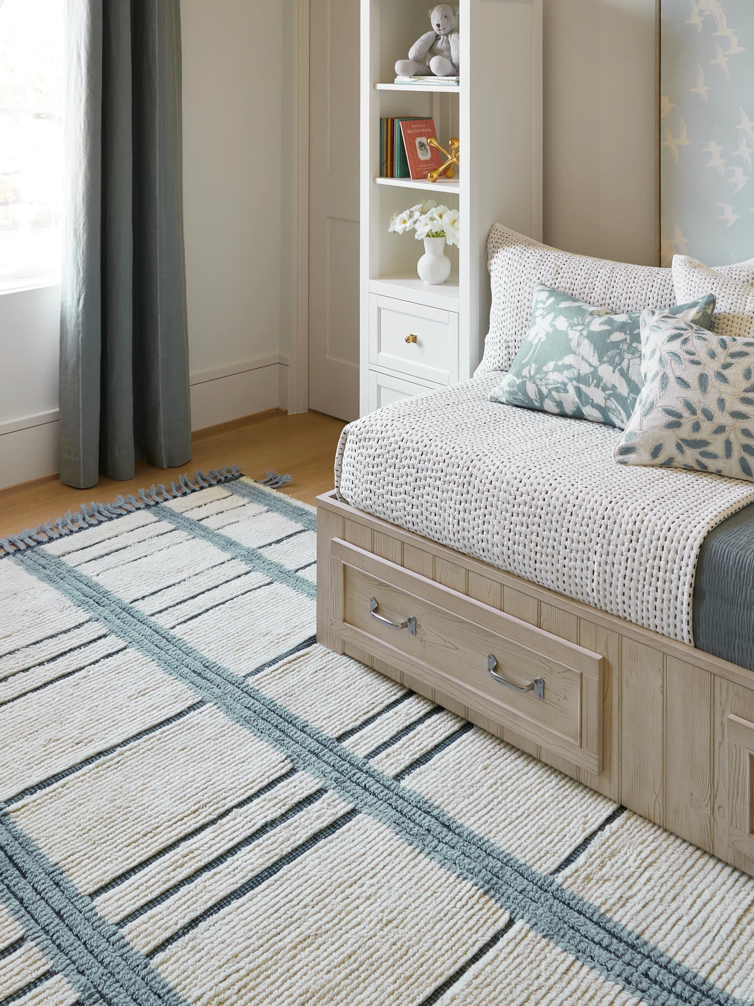 Tory Hand Knotted Wool Rug | Pewter Blue Image secondaire du produit