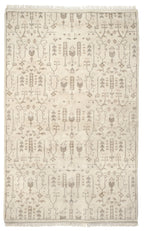 Dara Hand Knotted Wool Rug | Cream