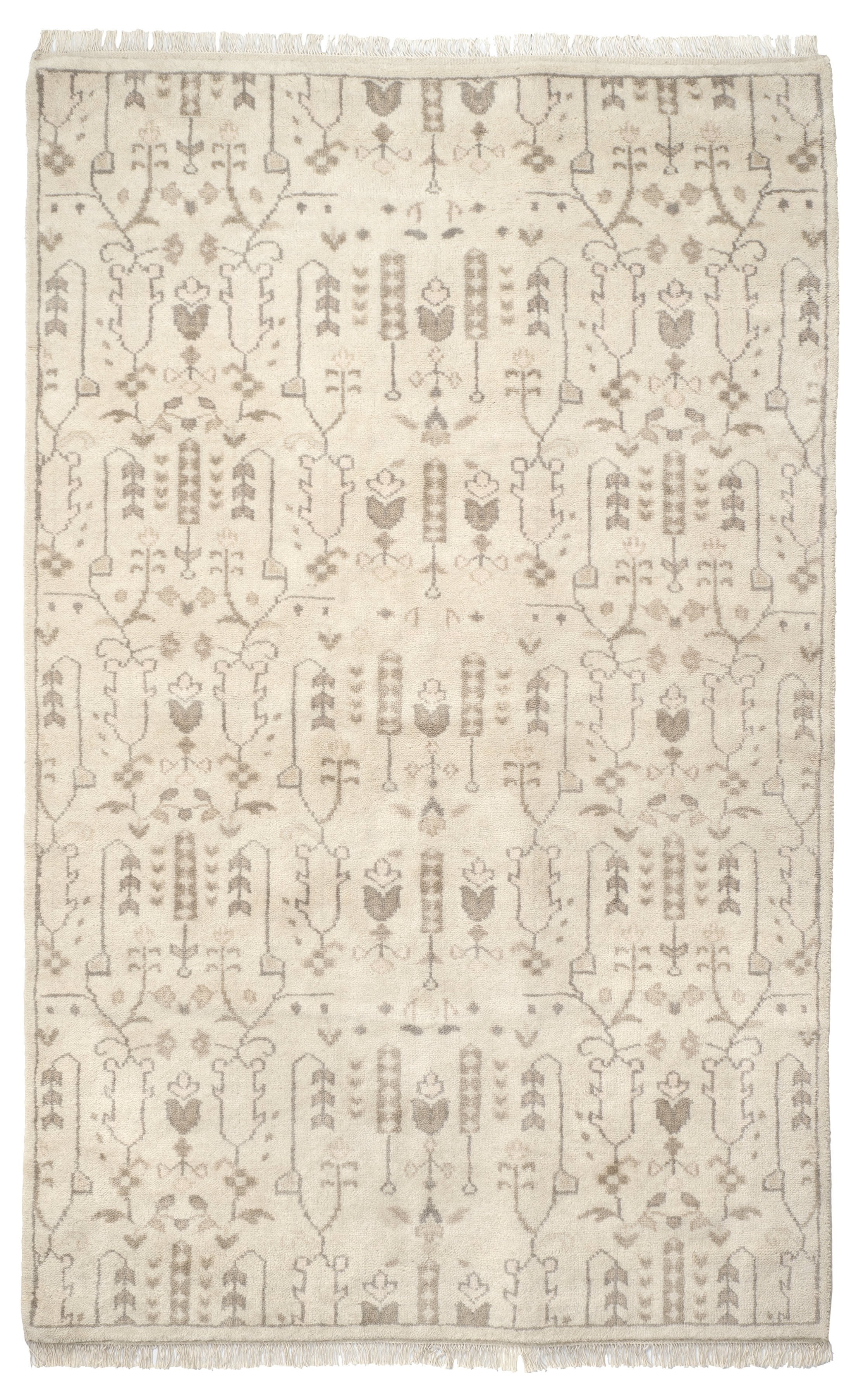 Dara Hand Knotted Wool Rug | Cream