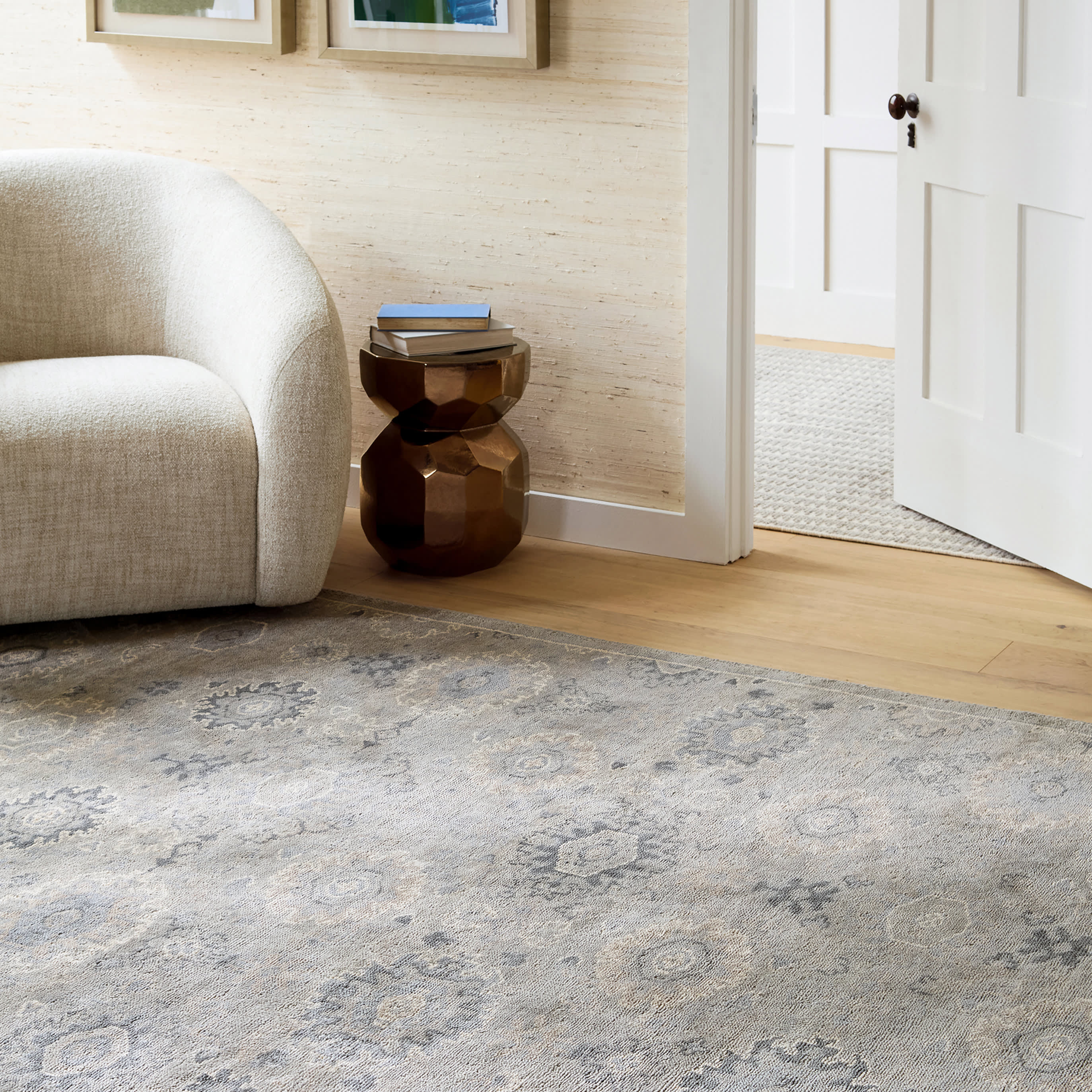 Lila Hand Knotted Wool Rug | Grey