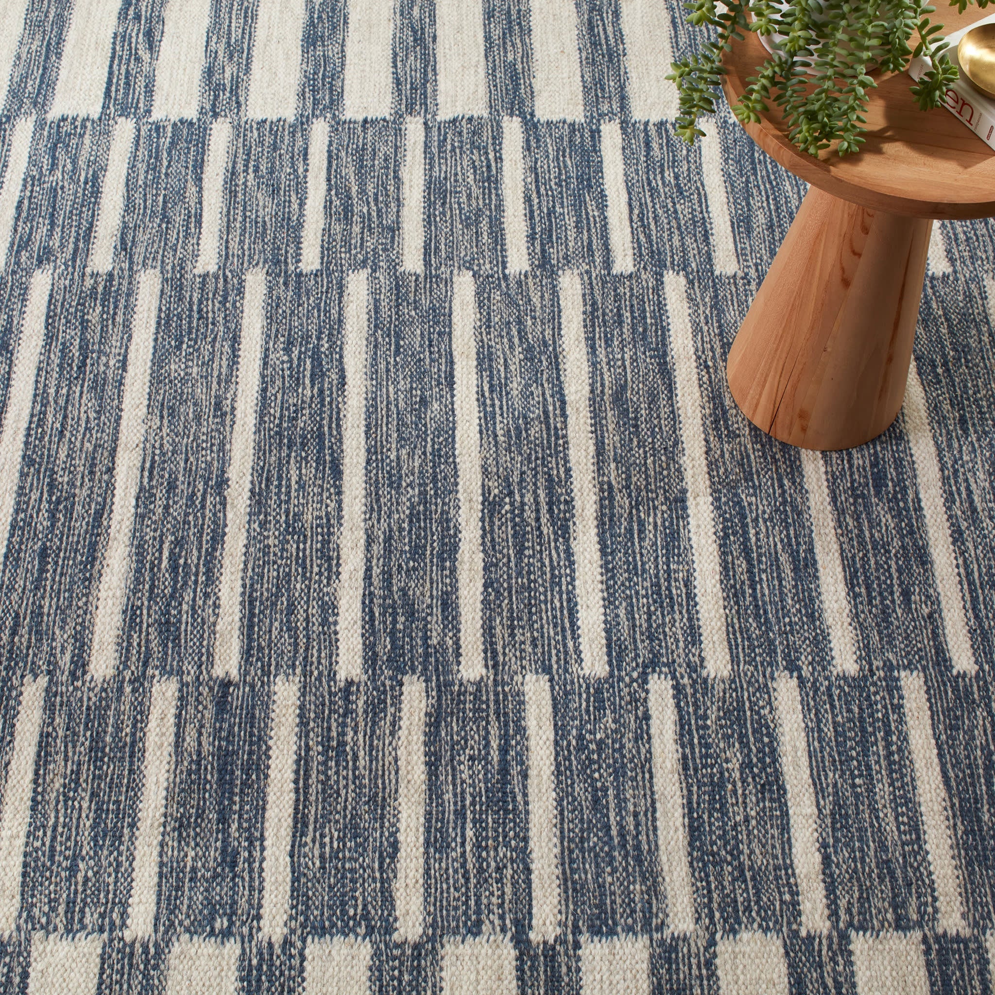 Heights Handwoven Wool Rug | Denim