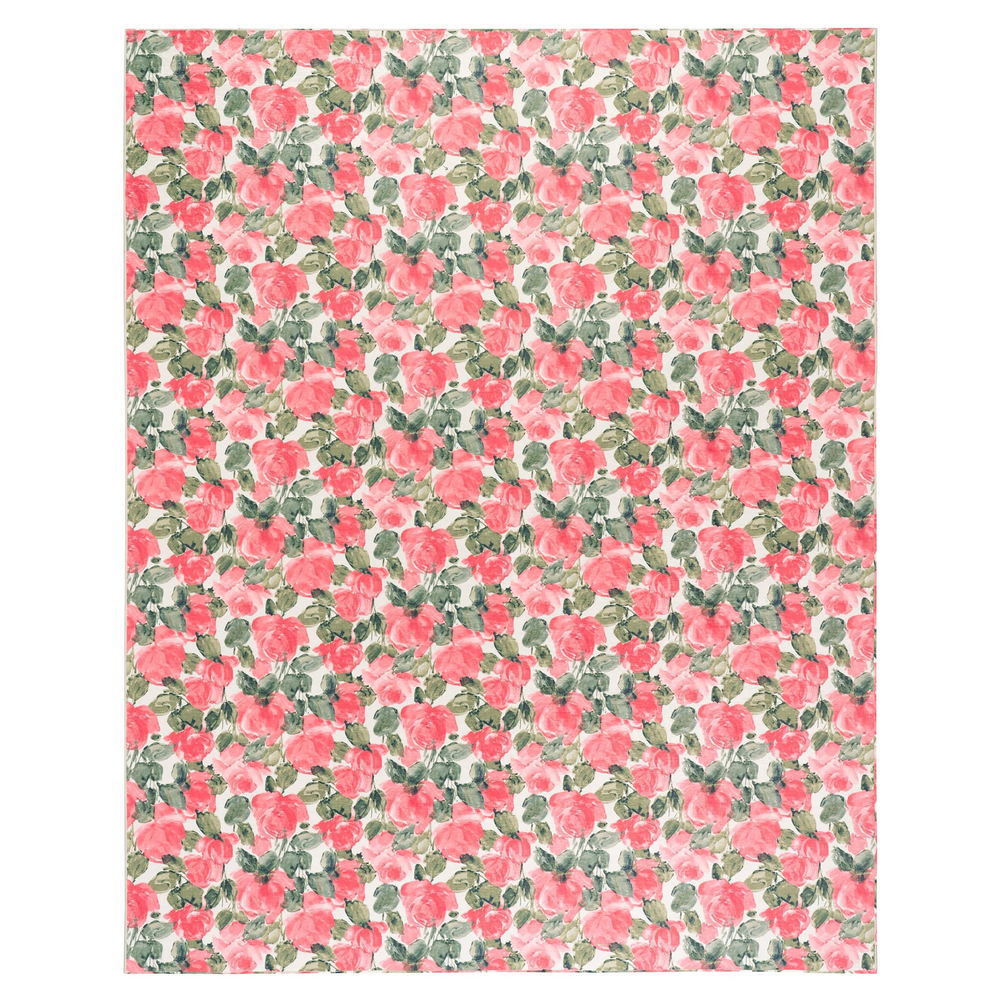 Pretty Peonies Machine Washable Rug | Multi